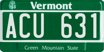 VT license plate ACU631