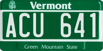 VT license plate ACU641