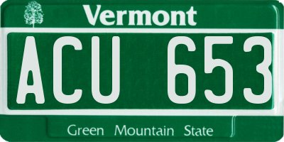 VT license plate ACU653
