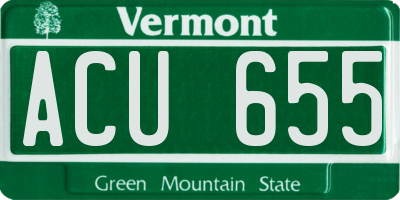 VT license plate ACU655