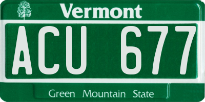 VT license plate ACU677