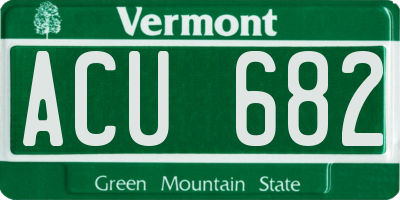 VT license plate ACU682