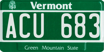 VT license plate ACU683