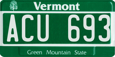 VT license plate ACU693