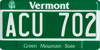 VT license plate ACU702