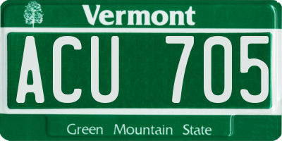 VT license plate ACU705