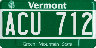 VT license plate ACU712