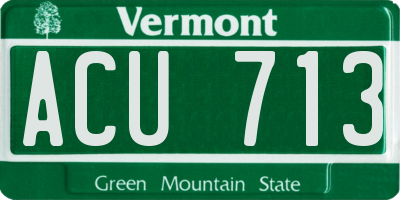 VT license plate ACU713