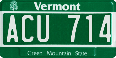VT license plate ACU714