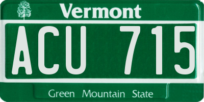 VT license plate ACU715