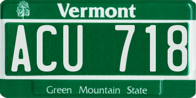 VT license plate ACU718