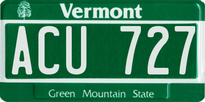 VT license plate ACU727