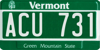 VT license plate ACU731