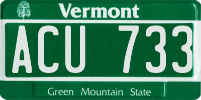 VT license plate ACU733