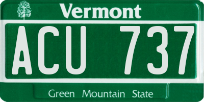 VT license plate ACU737