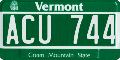 VT license plate ACU744