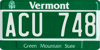 VT license plate ACU748