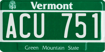 VT license plate ACU751