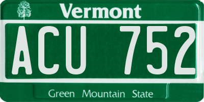 VT license plate ACU752