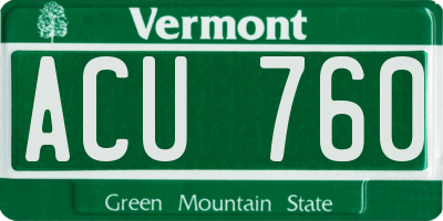 VT license plate ACU760