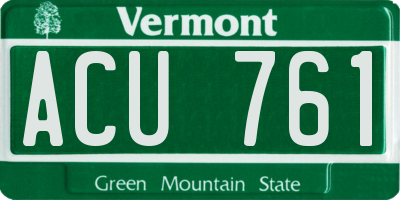 VT license plate ACU761