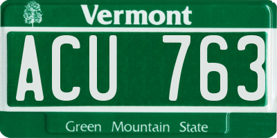 VT license plate ACU763