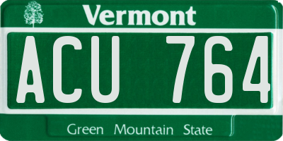 VT license plate ACU764