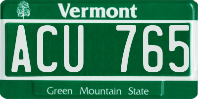 VT license plate ACU765