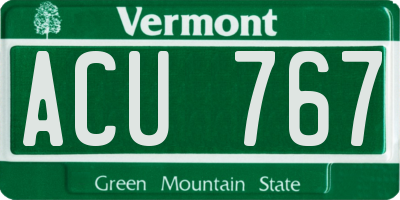 VT license plate ACU767