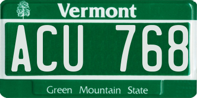 VT license plate ACU768