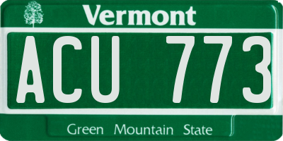 VT license plate ACU773