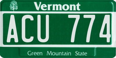 VT license plate ACU774