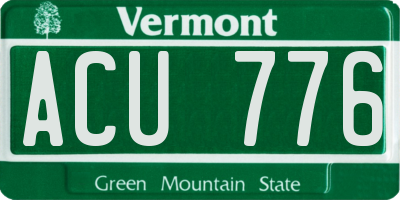 VT license plate ACU776