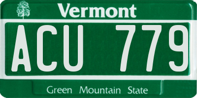 VT license plate ACU779