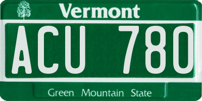 VT license plate ACU780