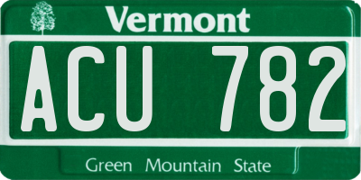 VT license plate ACU782