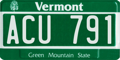 VT license plate ACU791