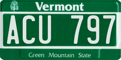 VT license plate ACU797