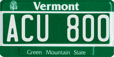 VT license plate ACU800