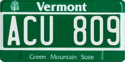 VT license plate ACU809