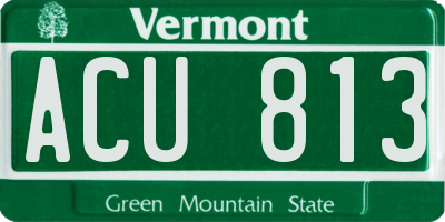 VT license plate ACU813