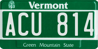 VT license plate ACU814