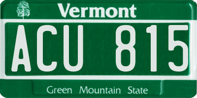 VT license plate ACU815