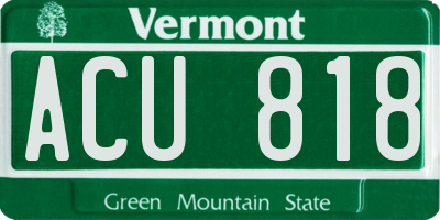 VT license plate ACU818