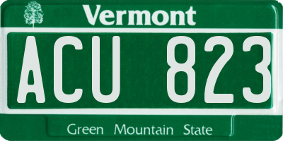 VT license plate ACU823