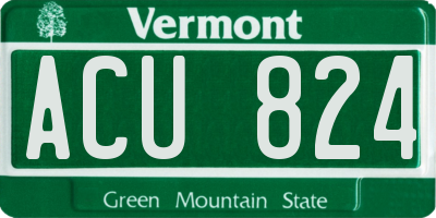 VT license plate ACU824
