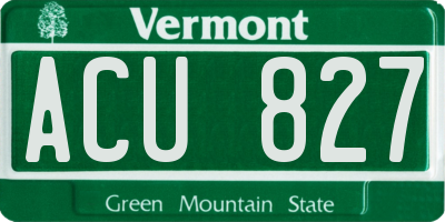 VT license plate ACU827