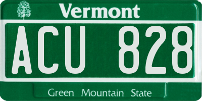 VT license plate ACU828