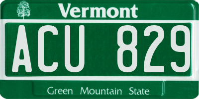 VT license plate ACU829