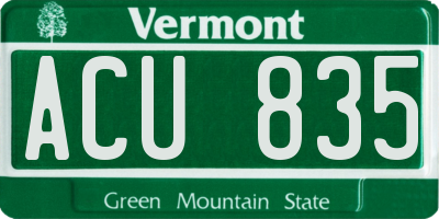 VT license plate ACU835